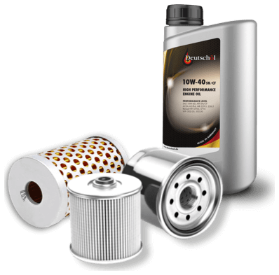 Oil, air and fuel filters and lubricants